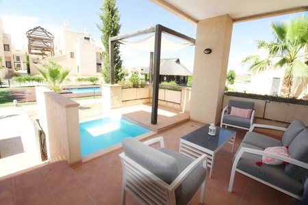 Lovely 2 bed, 2 bath 85m2 apartments situated on the Hacienda del Álamo Golf Resort now being sold with a massive 72% discount from new. Built to an exceptional standard on a Championship golf course the properties are within minutes of the new Inter...