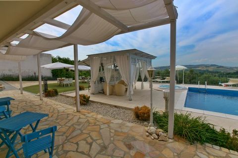 This cosy villa is located in Case Alte in the hilly area in the north of the Abruzzo region. There are 4 bedrooms which can accommodate 12 people and is perfect for a holiday with the whole family. The villa has a heated pool and bubble bath to rela...