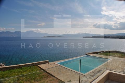 A modern sea front villa of 230 sqms is for sale in Agios Nikolaos, Crete. it is built on a 5000 sqms plot, with amazing sea front views of the bay. The construction of the villa is still in progress, according to the highest standards. The villa wil...