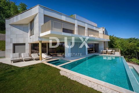 OPATIJA RIVIERA - nieuwbouwvilla, een architectonisch meesterwerk aan de Opatija Riviera met de zee op een plateau Deze indrukwekkende villa heeft een tuin van 830 m² en 453 m² luxe ingerichte woonruimte. De villa beschikt over zes ruime premium slaa...