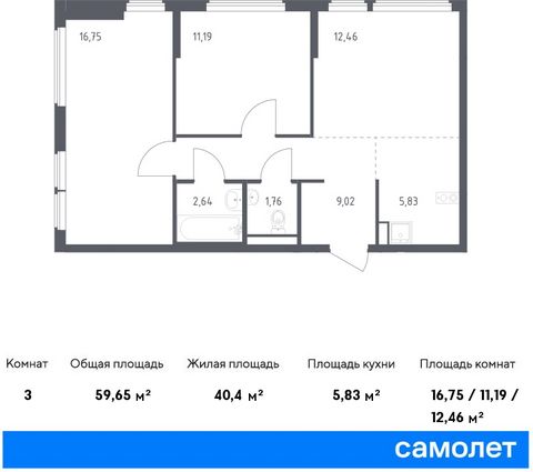 Продается 2-комн. квартира. Квартира расположена на 13 этаже 14 этажного панельного дома (Корпус 20, Секция 7) в ЖК «Остафьево» от группы «Самолет». «Остафьево» — масштабный жилой комплекс в Новой Москве, рядом с одноименным музеем-усадьбой и городск...