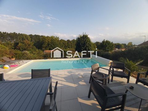 beau pavillon avec piscine, au calme