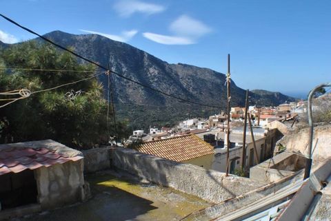 A very large old house for renovation in an elevated position within the mountain village of Vrahassi, East Crete. The property comprises 7 rooms in total over 2 levels, and has access to 2 different village lanes. The flat roof area provides far rea...