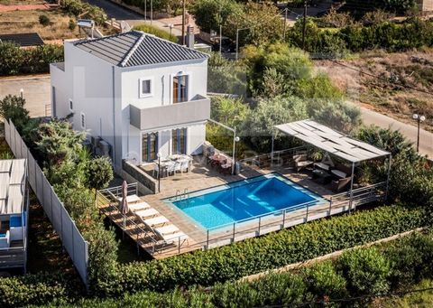 This villa in Chania, Crete for sale has been built on a large private land plot of 4000m2 and it's part of a complex of three villas that can be sold individually or together. Each villa is 181m2 in size and features a private swimming pool with spa...