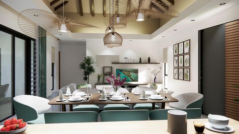 Discover this new program PDS of 12 villas in the heart of the Saint Antoine estate. 117m2 consisting of an entrance with direct view of the pool, living room with cathedral ceiling, veranda with terrace, 3 en-suite bedrooms including a master with s...