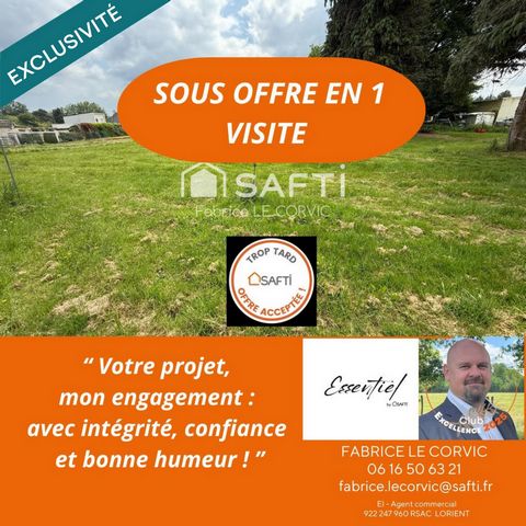 A VENDRE TERRAIN CONSTRUCTIBLE NON VIABILISE DE 1300M2 A GUENIN