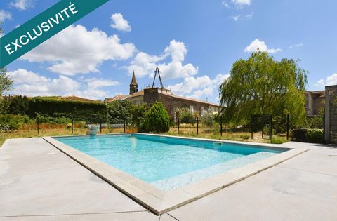15 mn de Carcassonne, ancienne cave vigneronne, 315m², garage, piscine, pool-house