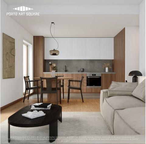 2-bedr. flat in Bonjardim, comprising entrance hall, bathroom, lounge and open-plan kitchen with balcony. In the private area there is a bedroom with a balcony and a suite with a balcony. It also has a parking space and storage. Porto Art Square is l...