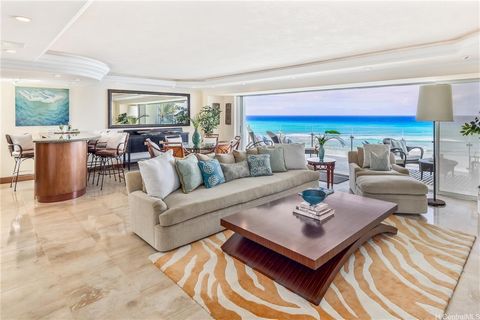 Magnificent opportunity to own a luxurious oceanfront residence in one of the most sought-after buildings on the Gold Coast. One apartment per floor. Direct elevator entry to your home. Elegantly renovated, and ready to move in. 180 degree ocean pano...