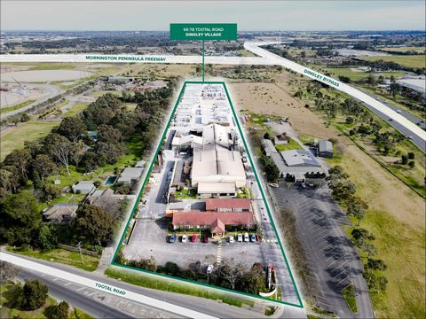 Cameron is pleased to present this versatile property, strategically located at 66-78 Tootal Road, Dingley Village for sale or lease. Positioned close to Melbourne’s major arterials, including Dingley Bypass, Mornington Peninsula Link, and Westall Ro...