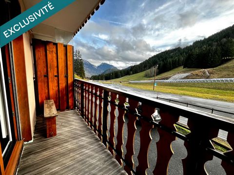 Studio cabine de 23m2 avec balcon et casier à ski offrant une vue dégagée