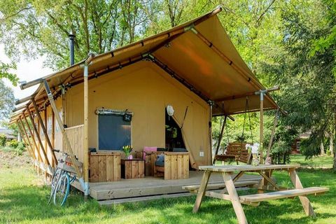 Gezellige boshut met glampingcomfort Welkom in uw stijlvolle tentlodge, gelegen in het serene landschap van Vakantiepark Sandberghe in Uden. Deze zorgvuldig ontworpen ruimte combineert de charme van kamperen met het comfort van thuis. Binnen vindt u ...