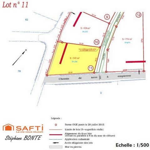 Terrain de 543 m² viabilisée (lot 11) – Le Puy