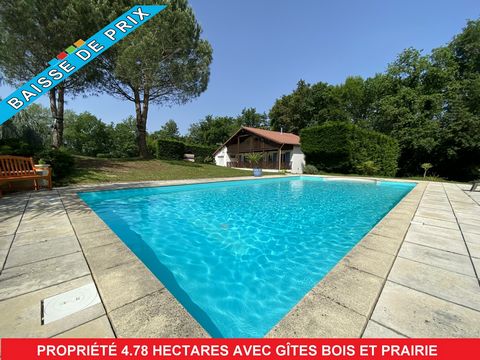 Located in Lannepax. Come and discover this magnificent property located equidistant between the towns of Eauze and Vic-Fezensac in the heart of a natural environment. The main house, renovated in 2020 in the Landes style, offers 161 m2 of T4 accommo...