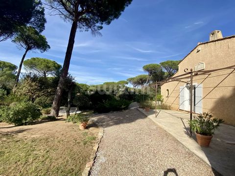 Ref 3912TP - VIDAUBAN - In an exceptional environment and in a quiet residential area not overlooked, pretty single storey villa. It is composed of a beautiful entrance, a living room, dining room with cathedral roof, an open kitchen, 3 bedrooms incl...
