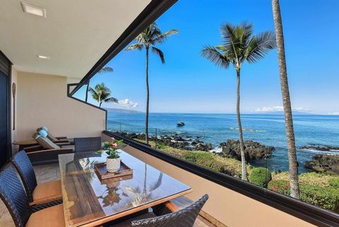 This beautifully remodeled 2 bedroom, 2 bath luxury oceanfront unit, provides the best that Maui has to offer. The gated entry & lush landscaping exudes a special tropical feeling that includes an herb garden, pristine amenities including a work out ...