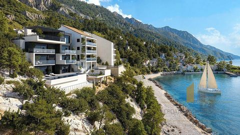 Discover an extremely attractive location next to the crystal clear sea and beach in Mimic, located on the beautiful Omiš Riviera. This luxury villa under construction is spread over a plot of 357 m2 and offers an unforgettable view of the sea. The v...