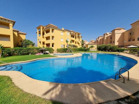 **RECENTLY REDUCED** A first floor 2 bedroom, 1 bathroom apartment located in the very sought after golf resort of Valle del Este.  The resort has become renowned for its beautiful palm lined streets, 4* Hotel, restaurants, bars, Spa, paddle courts, ...