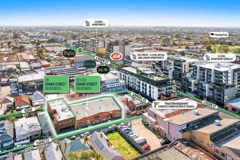 Teska Carson and Fitzroys as agents in conjunction are delighted to offer for sale 101 & 103-105 Evans Street, Brunswick. 103-105 EVANS STREET This rare and unique redevelopment opportunity is just 40 metres from the popular Lygon Street retail preci...