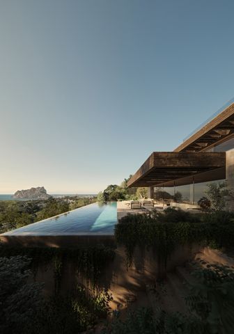 Dit luxe villaproject is een woning ontworpen om in harmonie te zijn met zijn omgeving en naadloos op te gaan in het natuurlijke landschap van Benissa. De structuur, bestaande uit betonnen platforms en houten pergola s, volgt de natuurlijke helling v...