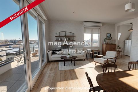 VUE DEGAGEE POUR CET APPARTEMENT 3 PIECES LUMINEUX SITUE AU DERNIER ETAGE