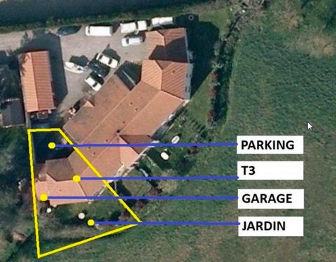 Appartement T3 57m² avec locataire en place-garage-jardin120m²