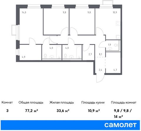 Продается 3-комн. квартира. Квартира расположена на 18 этаже 25 этажного монолитно-кирпичного дома (Корпус 1.1, Секция 1) в ЖК «Сабанеева 125» от группы «Самолет». В жилом комплексе «Сабанеева 125» вы ежедневно будете наслаждаться видами сопок. Холми...