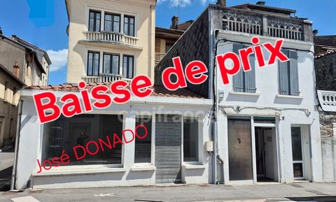 A vendre : Immeuble avec Local commercial MONTREJEAU (31) surface totale 363 m2 RDC + 2 étages et 1 studio