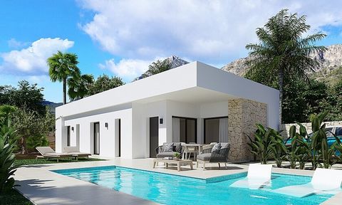 Large modern-style 2 & 3 bedrooms detached villas near Benidorm. Luxury villas between the sea and the mountains near Benidorm. These single-storey homes have 2 or 3 bedrooms and 2, 3 or 4 bathrooms, all with a private pool included. The private resi...