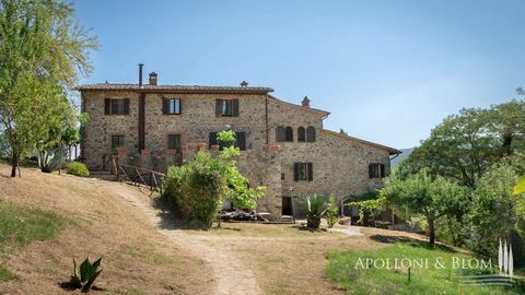 In a superb position with 27 hectares of land with water springs, XVII century estate restored with pool and solar panels for sale near Perugia. Set in 27 hectares (66 acres) of private land with natural water springs, olive groves, unspoilt woodland...