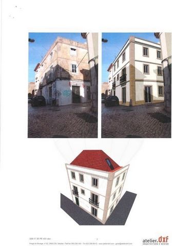 Descripción Edificio en venta en el centro histórico de Setúbal. Para rehabilitación total. Existe un proyecto de rehabilitación para una T0 en la planta baja, una T1 en el primer piso y un ático T1 en el segundo piso. Excelente potencial también par...