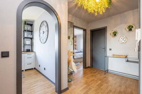 This stylishly furnished 2-room flat is located in the centre of Odenthal-Blecher. The flat with approx. 80 m² living space is located on the 1st floor of a seven-party house and is divided as follows: - hallway - kitchen - Bathroom with shower, bath...