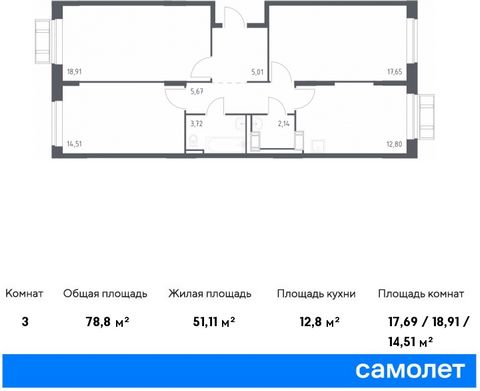 Продается 3-комн. квартира. Квартира расположена на 3 этаже 9 этажного монолитного дома (Корпус 62, Секция 4) в ЖК «Рублевский Квартал» от группы «Самолет». «Рублевский квартал» — жилой комплекс комфорт-класса в Московской области. Проект строится в ...