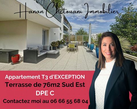 Appartement d'exception de 66m² avec terrasse de 76m² ? Prestations haut de gamme!!! Matériaux, dressing, cuisine, parements de qualité supérieure. Découvrez ce magnifique appartement de 66 m², offrant des prestations de standing et un cadre de vie e...