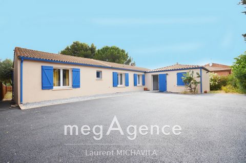 Belle Villa de plein pied à négocier de 175m2 avec parcelle de 983 m2 sur les hauteurs de Villeneuve les Béziers