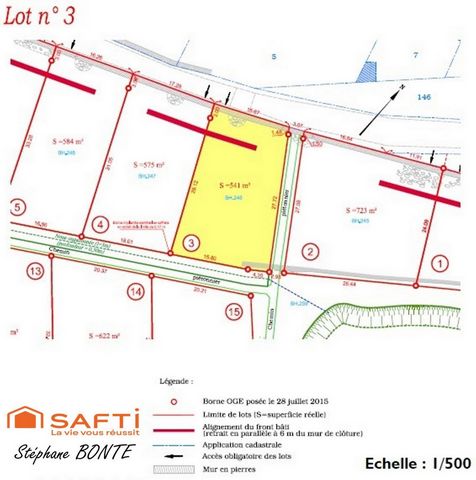 Terrain de 541 m² viabilisée (lot 3) – Le Puy
