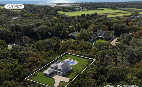 Nestled on a captivating 1.25 acre+/- haven in Wainscott, this enchanting masterpiece, set to bloom in spring 2024, whispers promises of timeless Hamptons. With 8,630 SF+/- embracing 8 bedrooms and 7 full, 2 half baths, this haven, crafted by the acc...