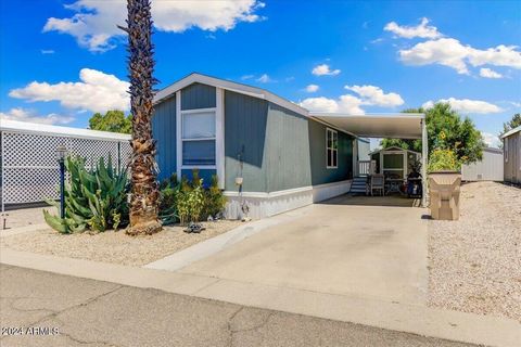 Discover the perfect blend of comfort and convenience in this well-maintained 2 bedroom, 2 bathroom home in the heart of a vibrant 55+ community, Desert Skies. Featuring an open floor plan, the kitchen is equipped with modern appliances, ample counte...
