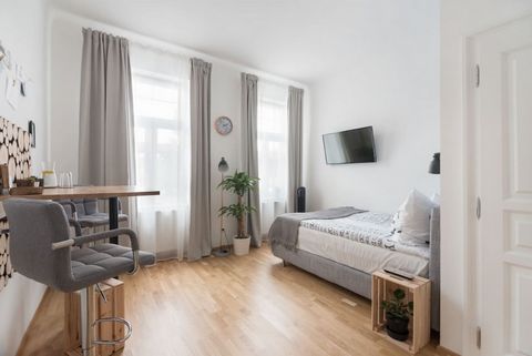 Our 30m² apartment is on the 2nd floor, is south sided with blinds and is fully equipped with a washing machine in the kitchen (hidden). From sheets, pans until cleaning products. Additionally, the kitchen got an upgrade. Kitchen has now a big cabine...