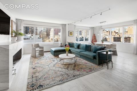 The result of a nearly $1 million renovation, this exquisite two-bedroom, two-bathroom corner residence impresses with expansive designer interiors, upscale Porcelanosa finishes, gorgeous city views, and a superb location within a full-service Lenox ...