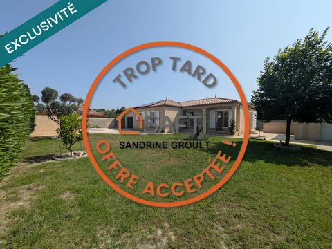 VILLA PLAIN PIED 122m², 4 CHAMBRES + BUREAU, TERRAIN 1000m² PISCINABLE avec GARAGES et ATELIER