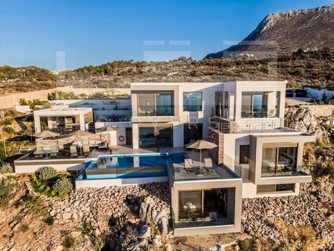 This is a stunning designer villa for sale in Kokkino Chorio, Apokoronas, Chania, perched on the edge of a cliff with amazing views. This high-end villa has a total 208 sqms of living space, developed over 4 floors and situated on a 4000 sqms sloped ...