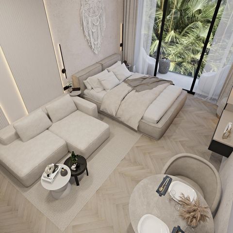 Apartments with a top location and developed infrastructure. Down payment - 50%. Leasehold: 30 years + 30 years Apartments is 28 sq.m. Turnkey, renovation, furniture and appliances. Cozy loggia is 3 sq.m. Location in beautiful Ubud. This area is the ...