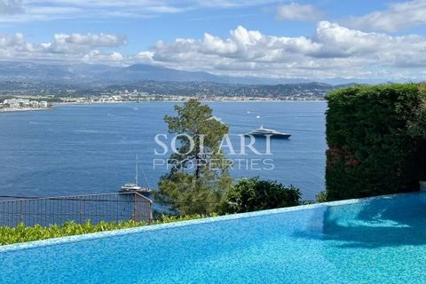 Provenzalische Villa auf 3 Ebenen mit Panoramablick auf das Meer über die gesamte Bucht von Theoule und Cannes, nur wenige Gehminuten von den Sandstränden und den Restaurants im Dorf Theoule entfernt, 15 Autominuten von Cannes Croisette entfernt. Die...