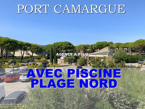 PORT CAMARGUE - SECTEUR PLAGE NORD EN EXCLUSIVITÉ Dans la magnifique résidence LES JARDINS DU PORT disposant d'une PISCINE et située à 350 m de la plage. Studio situé au 1er étage disposant d'une loggia fermée de 6.48 m2 (Non comprise dans la surface...