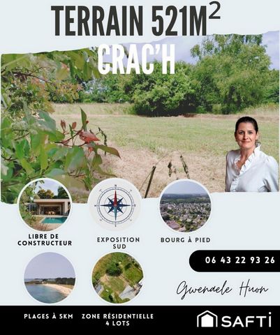 Dernière opportunité ! Terrain rare à vendre à Crac’h, au cœur de la Résidence "Avalenn"