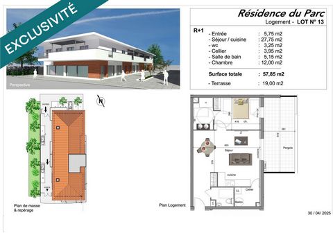 Appartement T2 plein centre, toutes commodités à pied, avec spacieux balcon terrasse de 19 m²