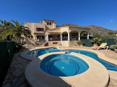 This spectacular detached villa is situated in the small coastal village of Cala Panizo on a corner elevated private plot of land with both vehicle and pedestrian entrances. The property offers a spacious private villa, independent apartment which ca...
