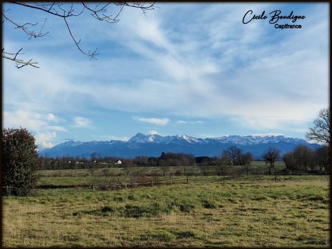 Terrain 1818 m² belle vue sur les Pyrénées à 8 minutes de Soumoulou