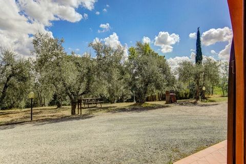 This fine Tuscan-style apartment is part of a farmhouse in the Chianti hills. You can use the shared swimming pool and the holiday home comfortably accommodates families, The accommodation is located in the municipality of Gambassi Terme, a place cha...
